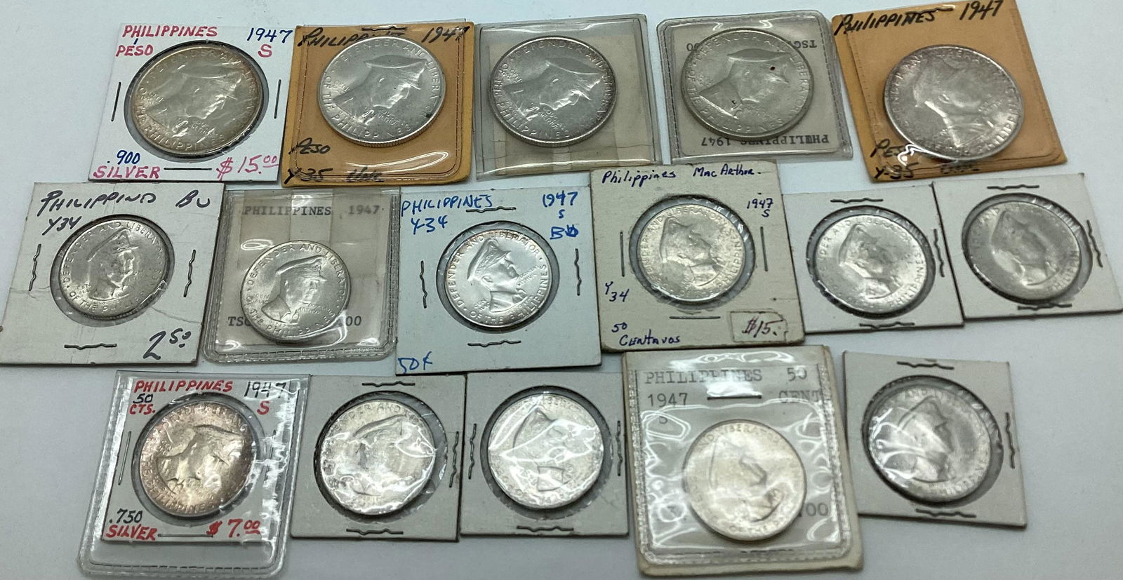 Lot of 1947 S Philippines Silver Coins (1 of 3)