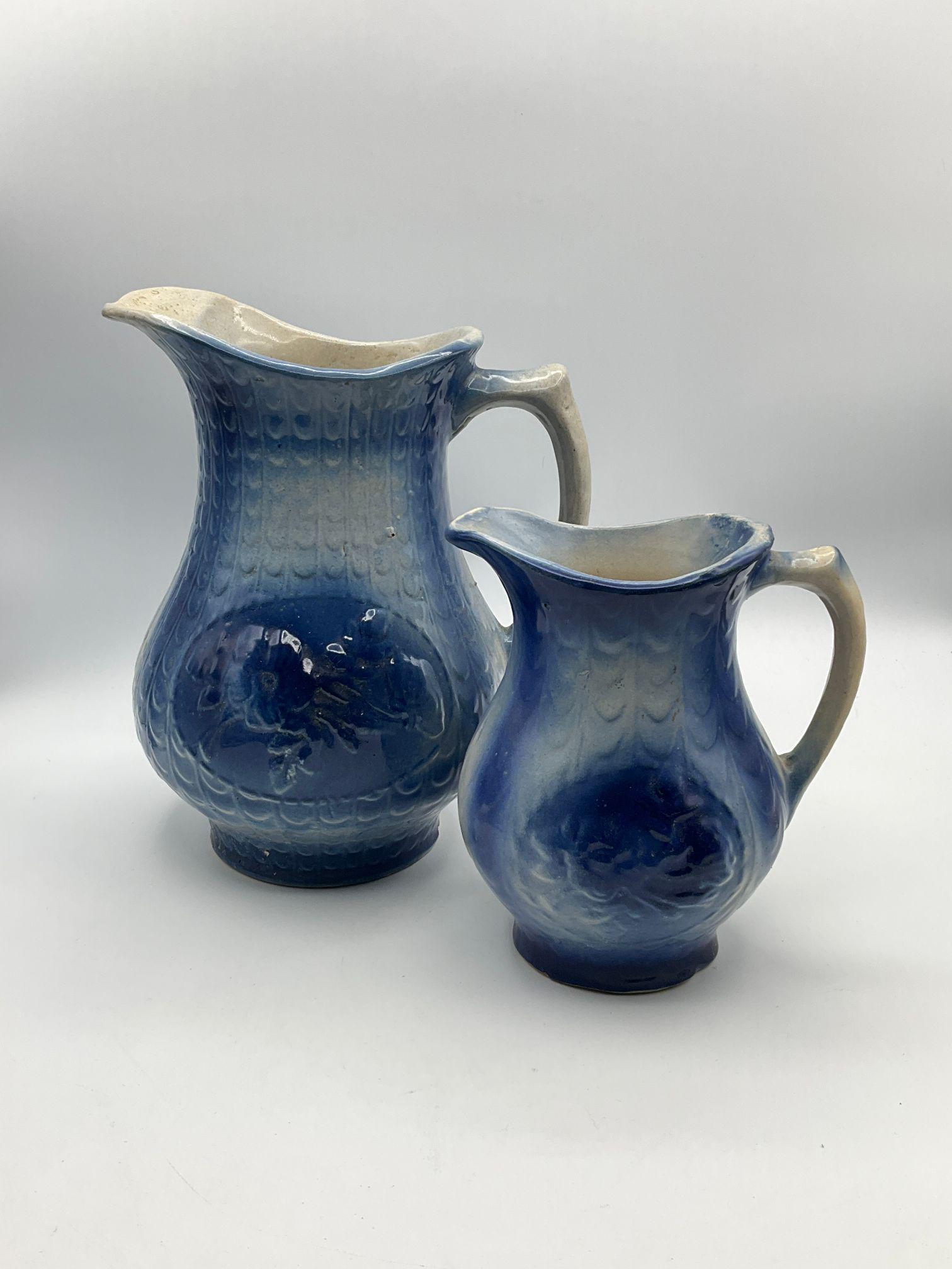 Blue & White Salt Glaze Pitchers (1 of 11)