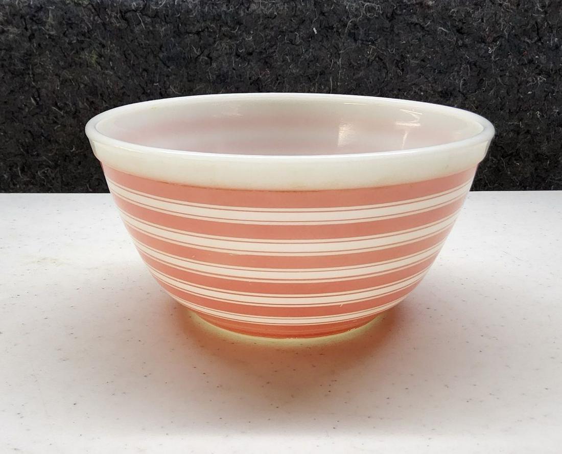 Vintage MCM Pyrex #34 Pink Striped Mixing Bowl (1 of 4)