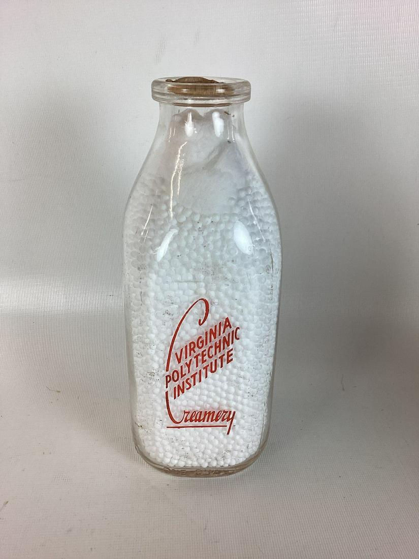 Virginia Tech VPI Creamery Quart Pyro Milk Bottle (1 of 2)