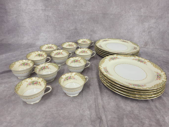 Occupied Japan Rose China Cups And Plates