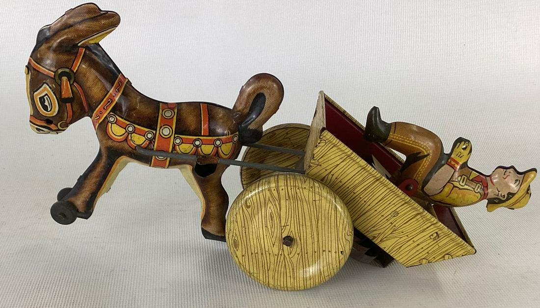 Marx Tin Wind-up Donkey Cart (1 of 3)