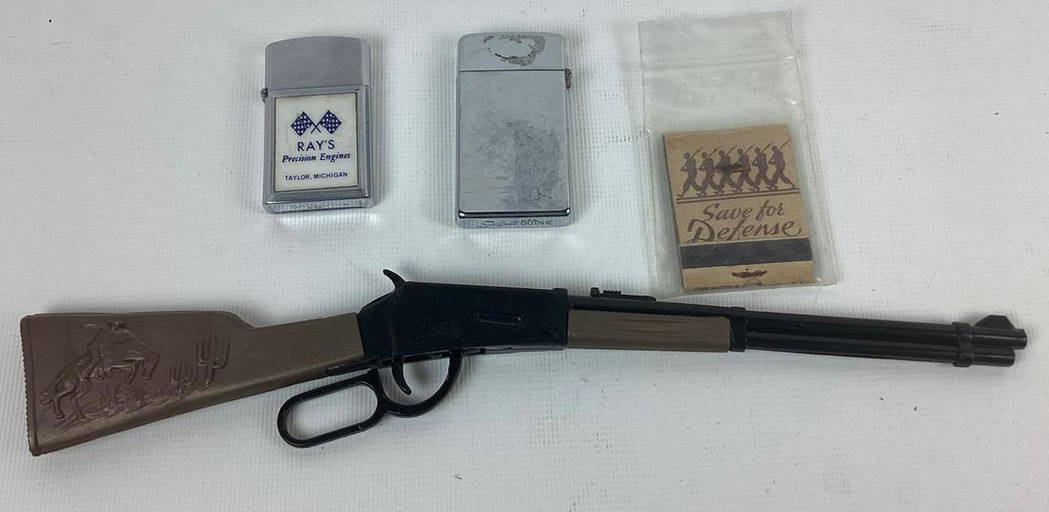 Lever Action Cap Gun, Lighters, Wwii Matchbook