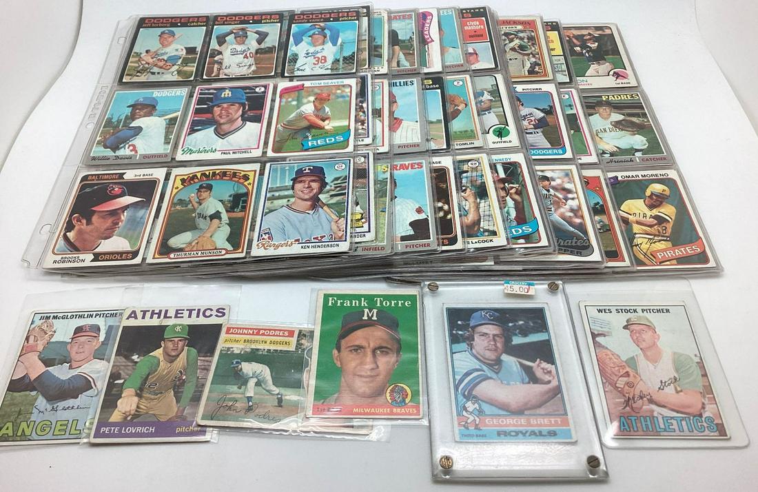 Lot of over 180 Mostly 1970s Topps Baseball Cards including Stars (1 of 5)