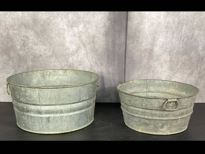Two Galvanized Wash Tubs