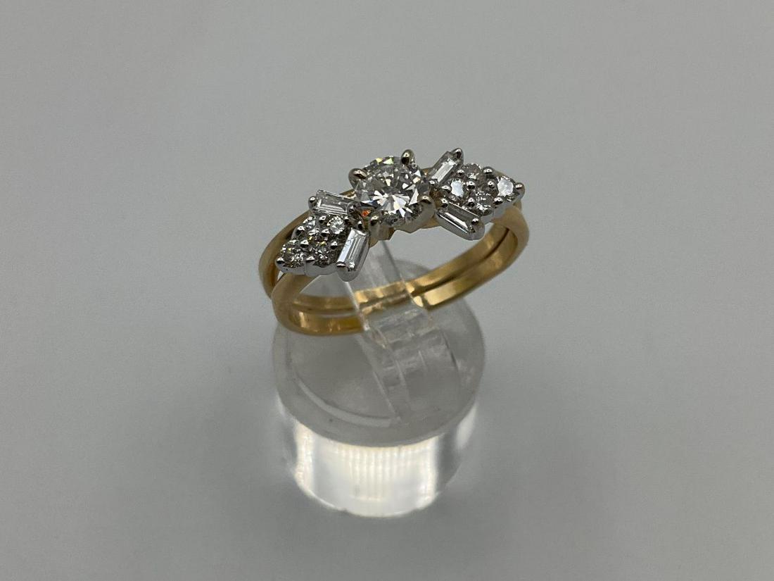 14k Gold & Diamonds Double Bands Rings (1 of 8)
