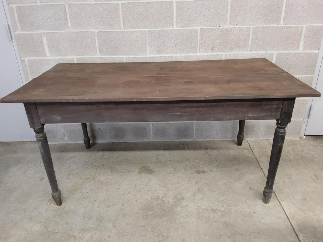 Two Board Walnut Country Table with Turned Legs (1 of 5)