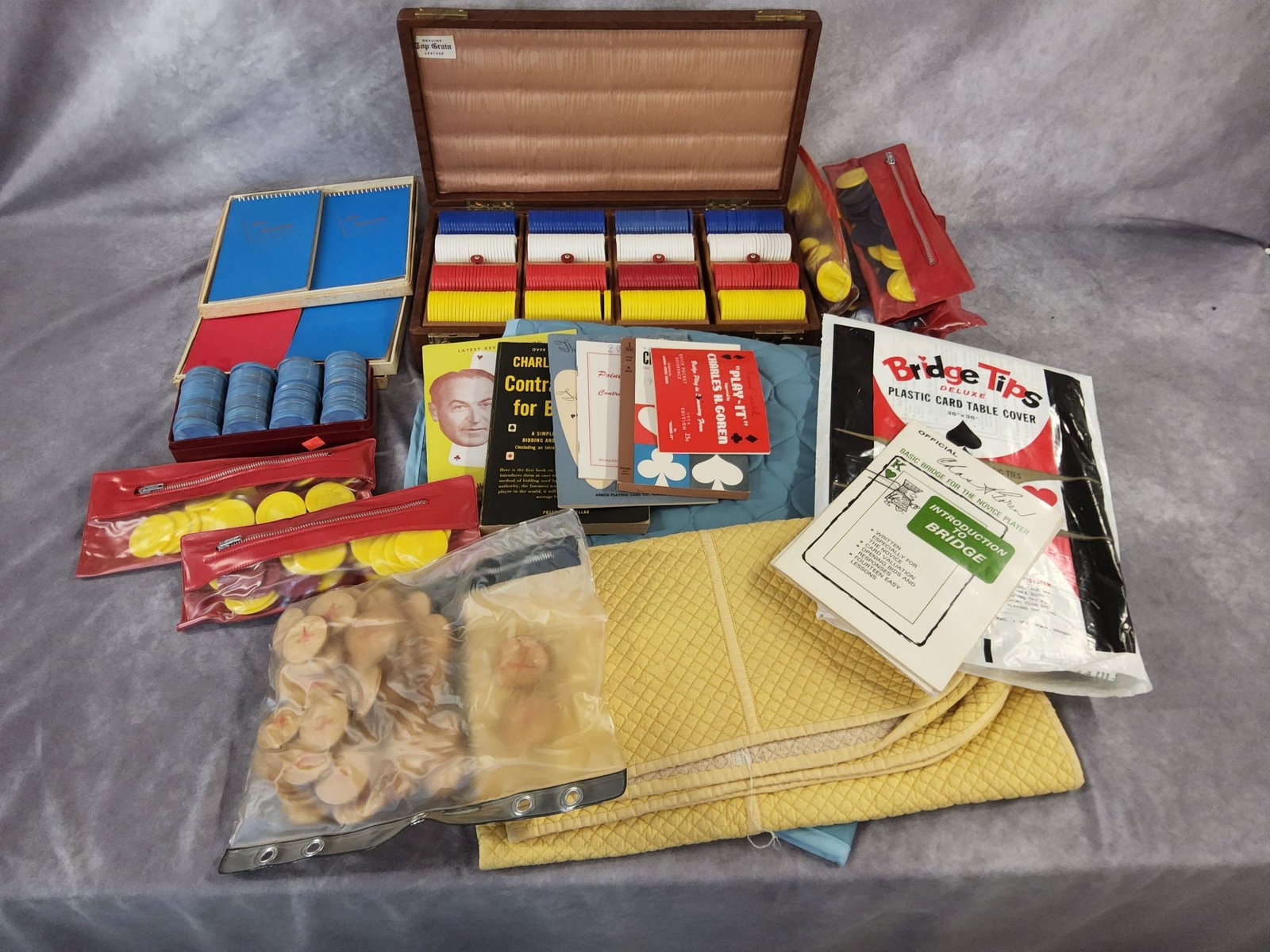 Large Group of Poker Chips and Bridge Supplies (1 of 3)