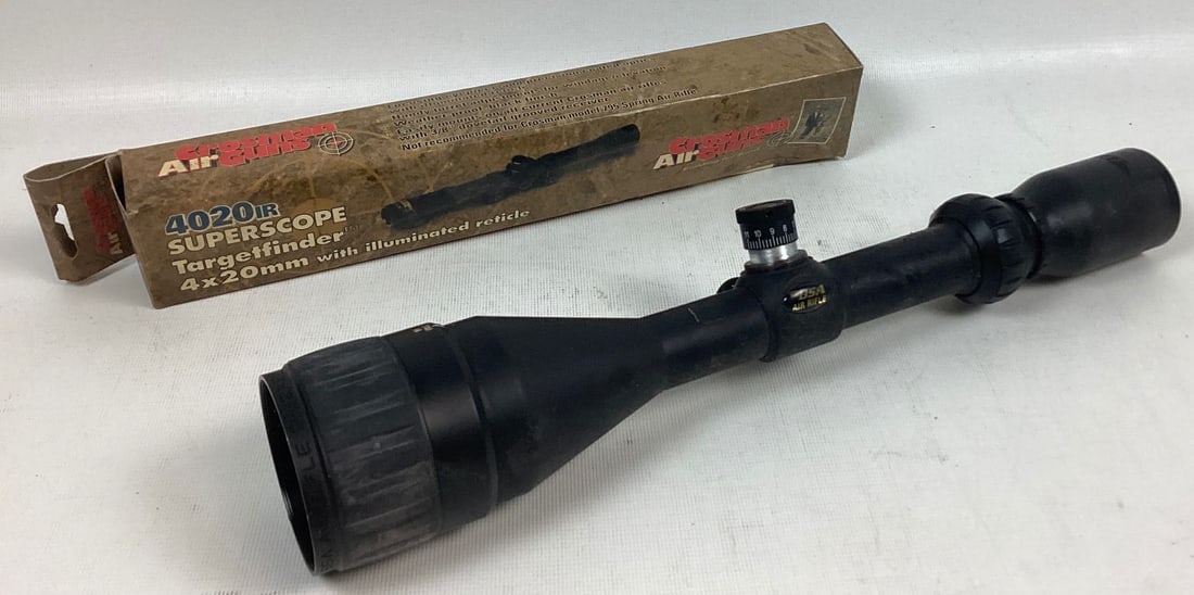 Two Air Rifle Scopes: Crosman and BSA. The Crosman is unused. BSA shows wear.