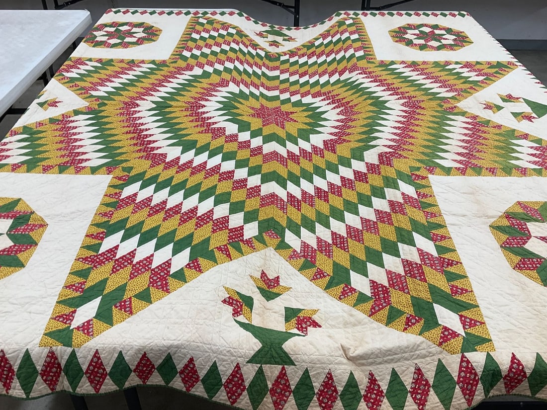 Early 20th C. Hand Stitched Lone Star Quilt (1 of 10)