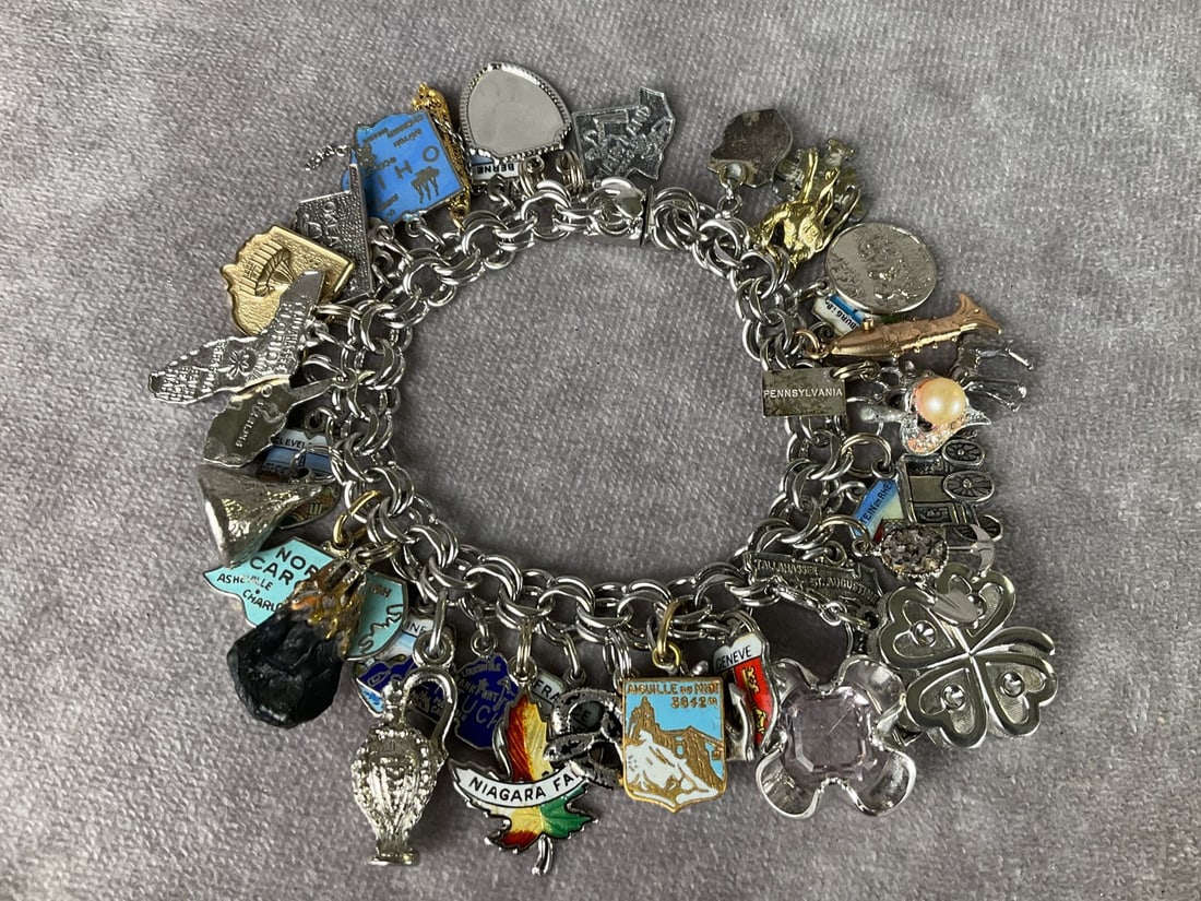 Sterling Silver Travel Charm Bracelet (1 of 9)