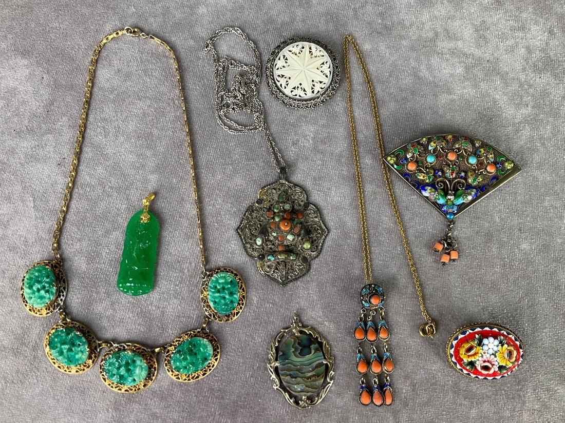 Colorful Enamel, Mosaic, Peking Glass Jewelry (1 of 14)