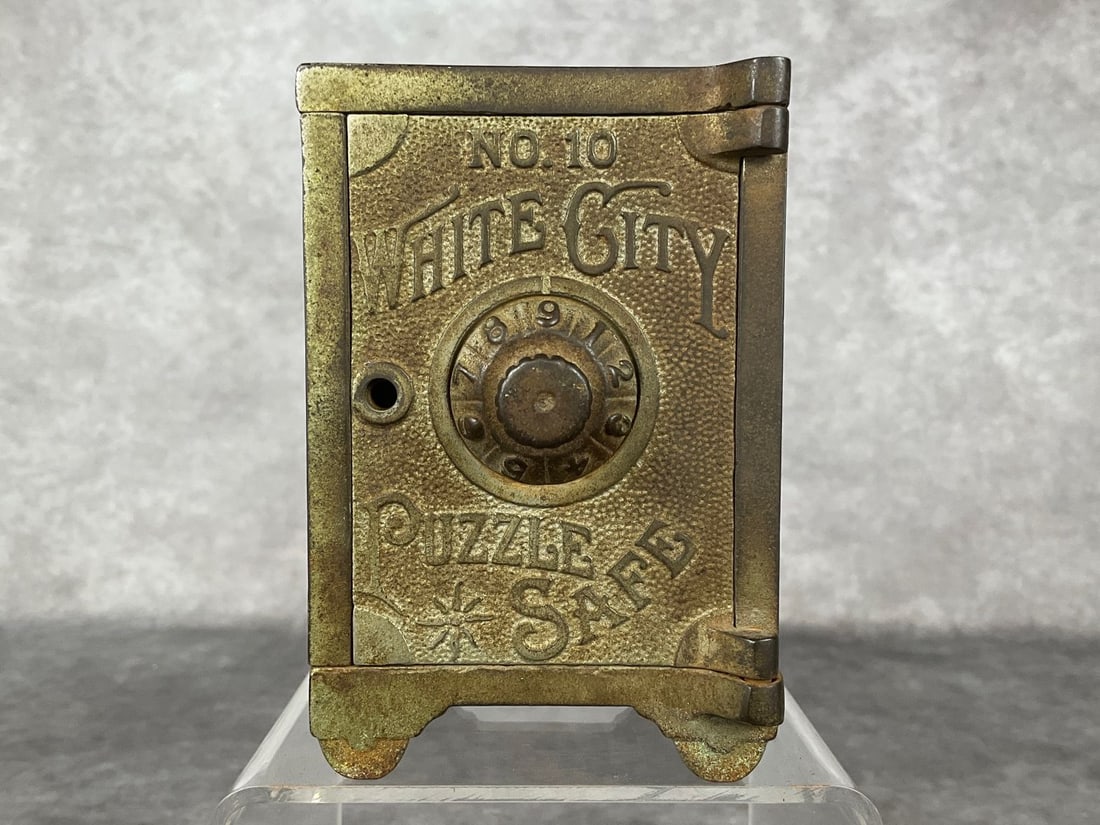 No. 10 White City Puzzle Safe Cast Iron Bank (1 of 8)