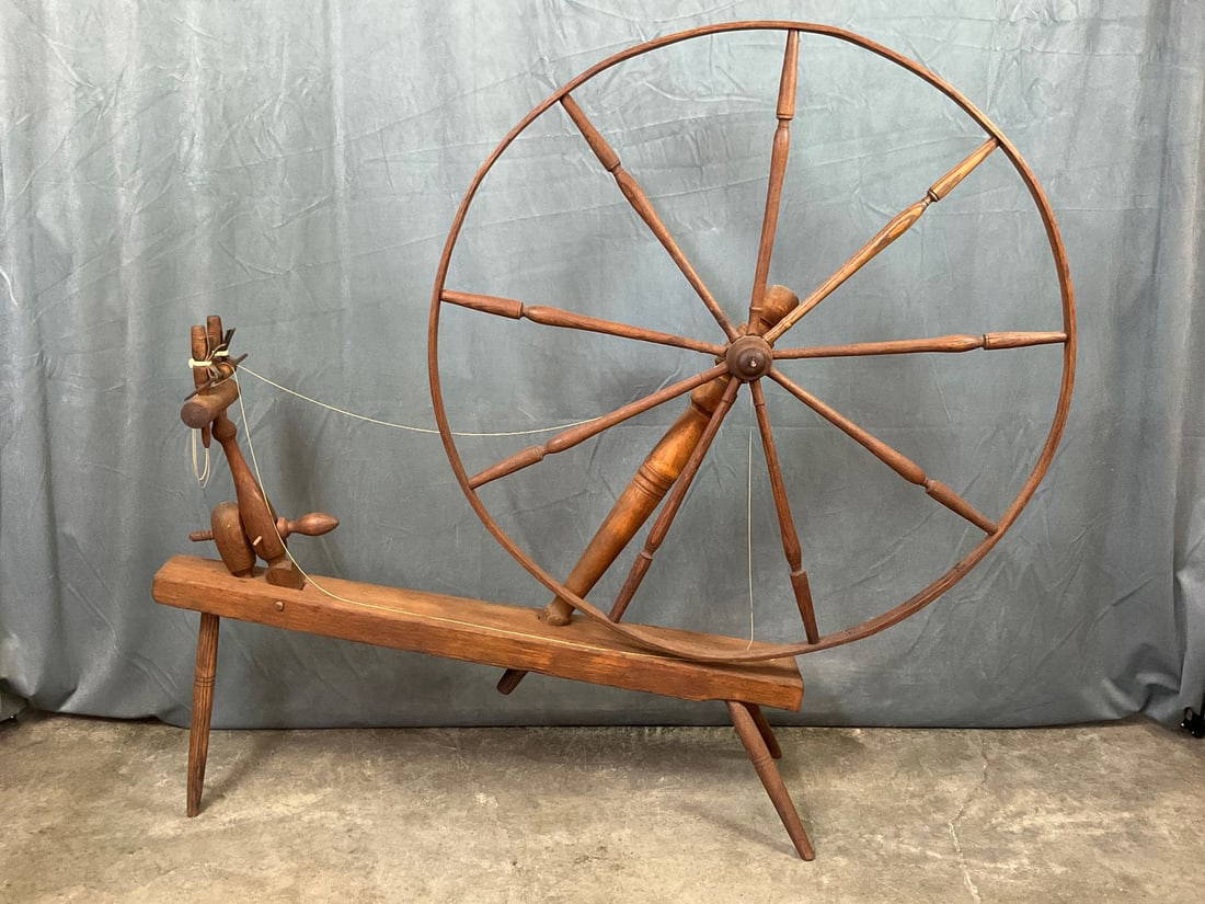 Large Antique Spinning Wheel Auction
