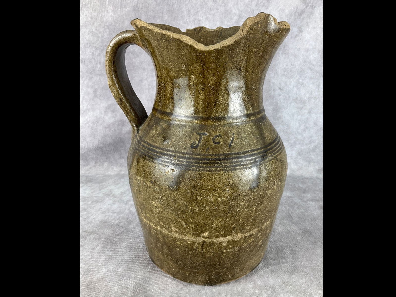Rare Jeremiah Clemer Lincoln County North Carolina Alkaline Glaze Pitcher (1 of 10)