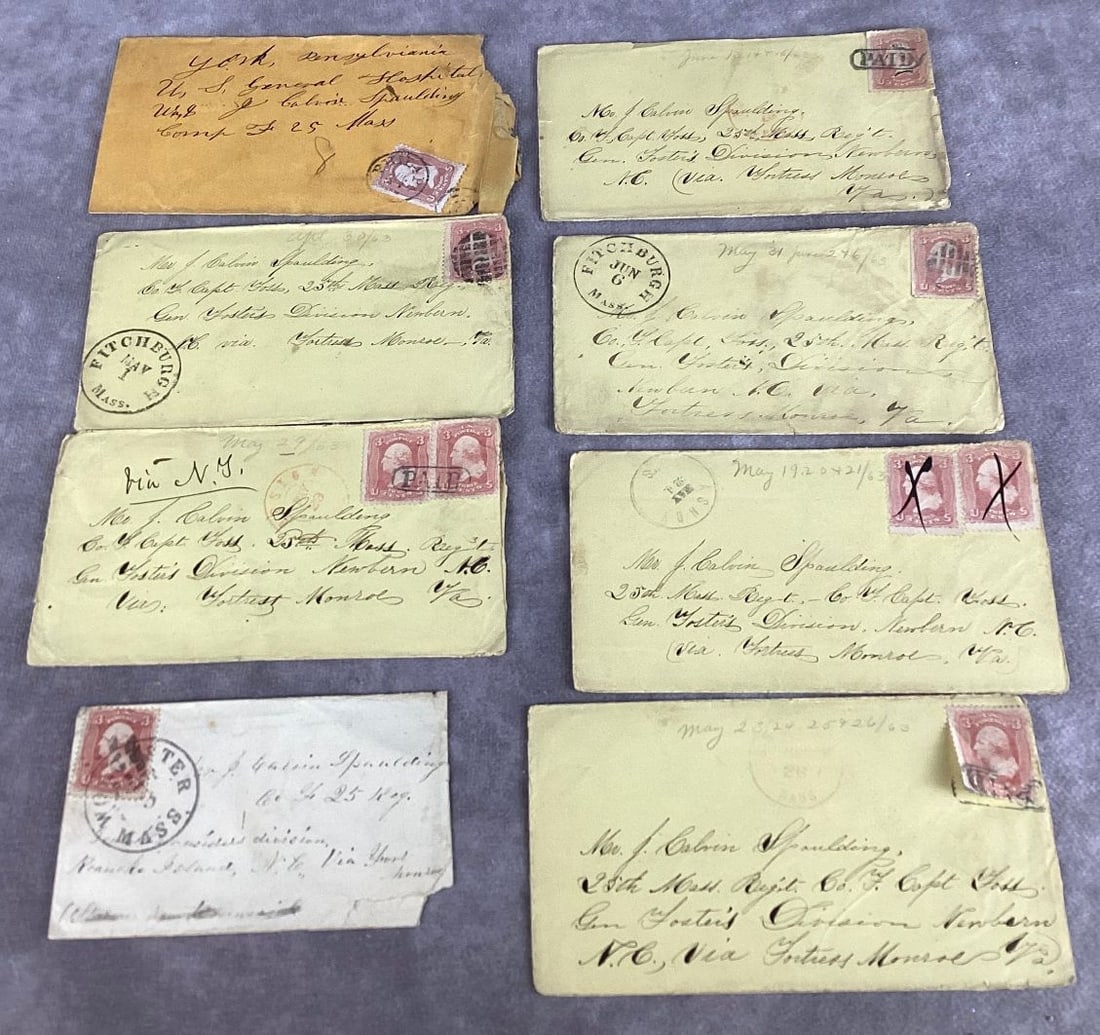 7 Civil War Soldier Covers 25th Massachusetts (1 of 6)