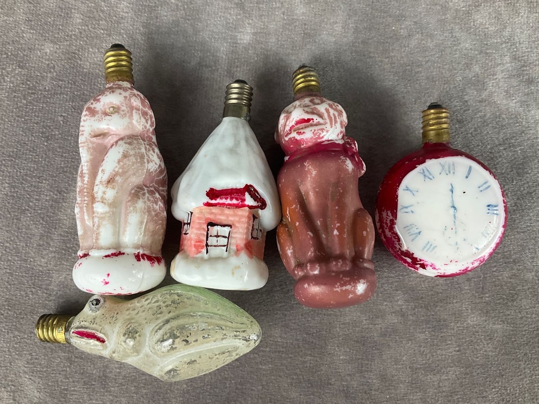 Milk Glass Figural C6 Christmas Light Bulbs (1 of 9)