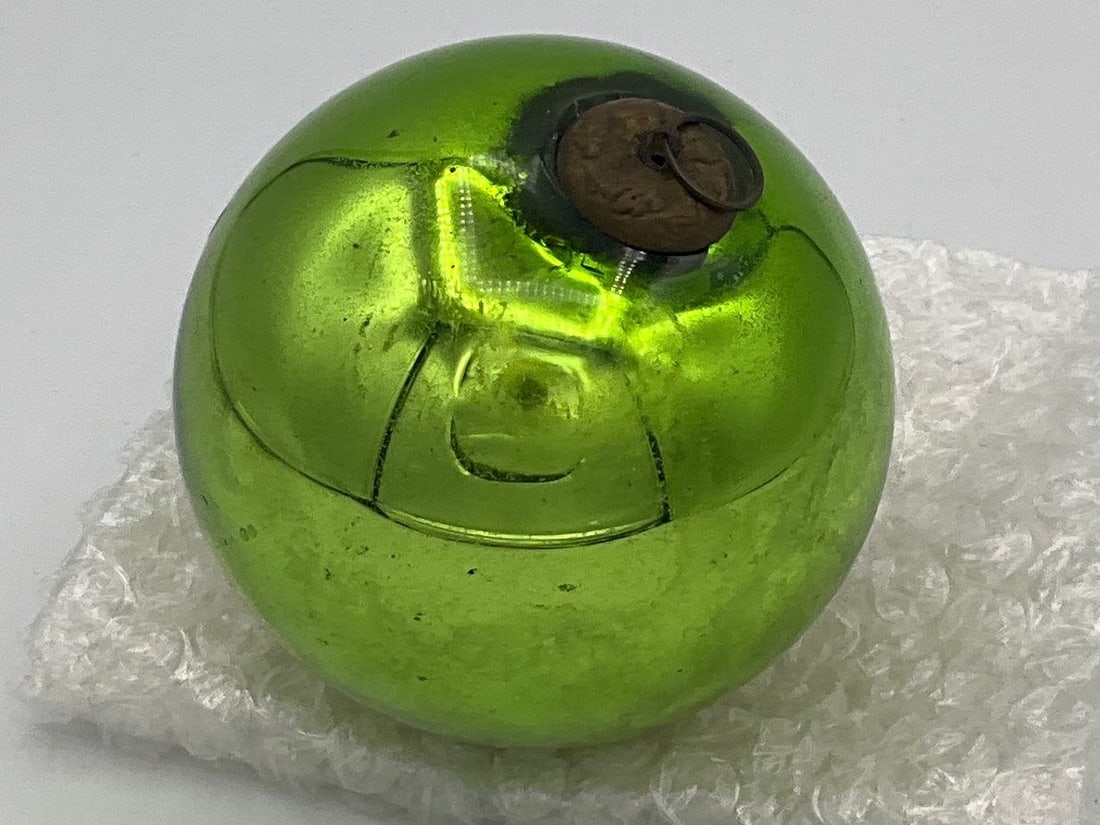 Antique Green Kugel Glass Ornament (1 of 4)