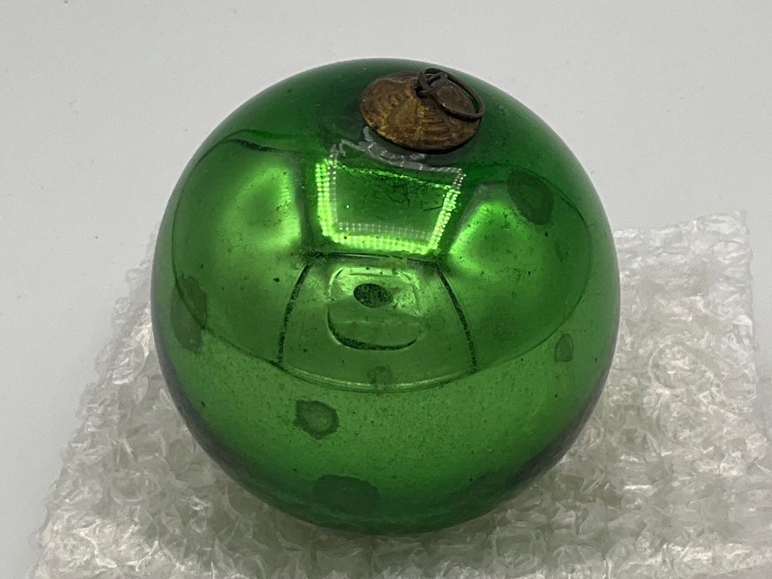 Antique Green Kugel Glass Ornament (1 of 5)