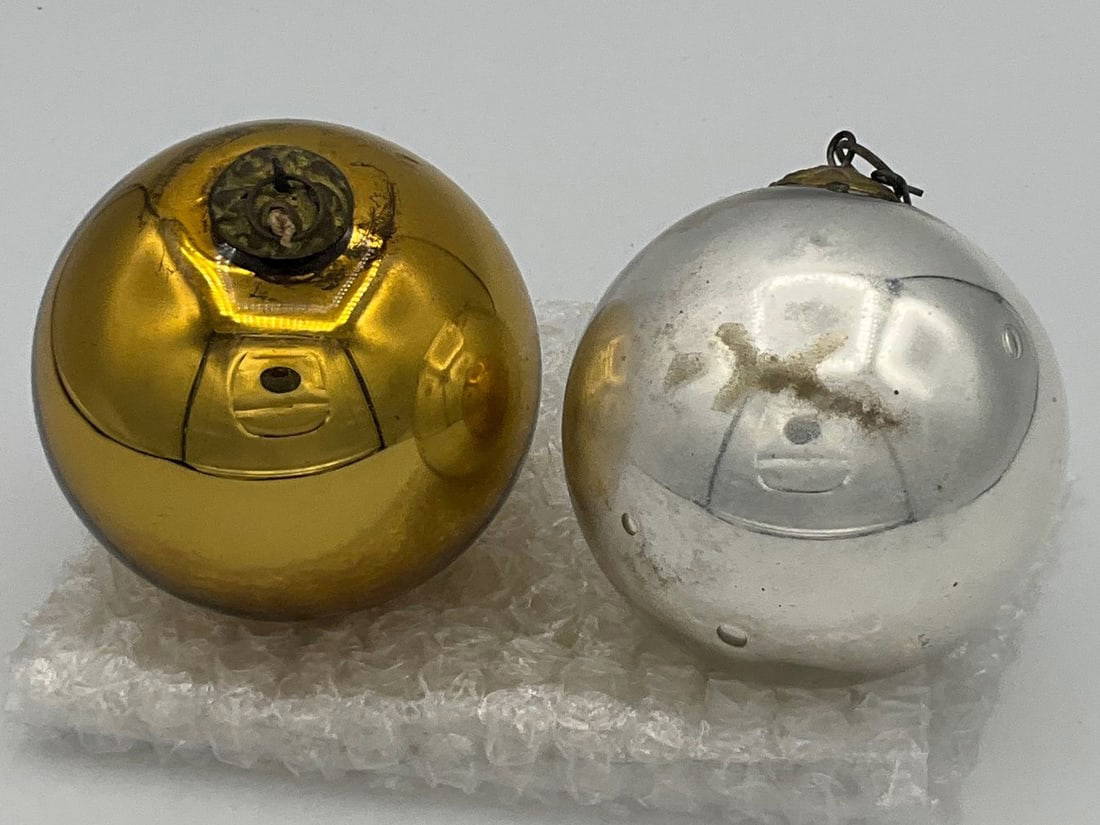 Antique Gold & Silver Kugel Glass Ornaments Auction