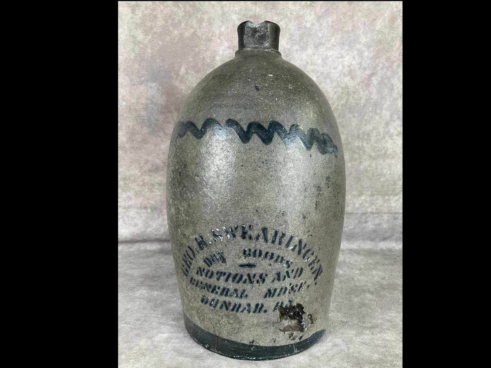 George H. Swearingen Advertising Stoneware Jug (1 of 10)