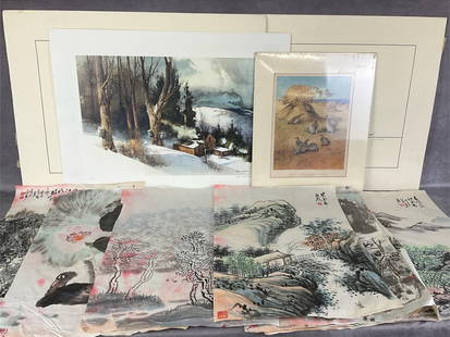 Artwork: Matted prints in bifold sleeve signed by the artists: Boiling Time, Vermont signed print by Tom Nicholas dated 1974, and Windmills of Don Quixote by Donald Teague. Both measure 32 x 23 inches and are