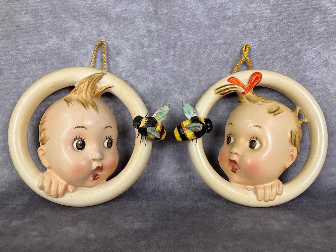 Ba-Bee-Rings: Hum 30/0 A and 30/0 B. TMK 1. 4.75 x 5 inches. Some adhesive residue on backs, overall good condition.