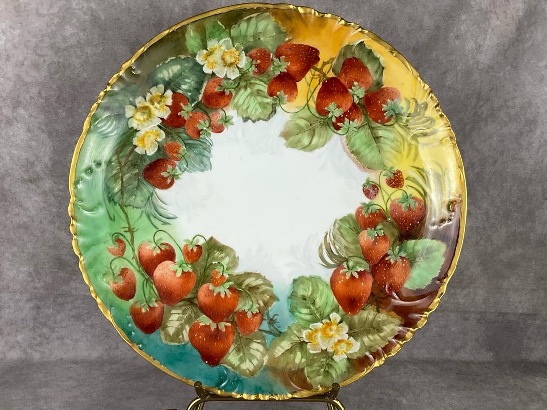 Haviland Hand Painted Strawberries Porcelain Serving Plate (1 of 7)
