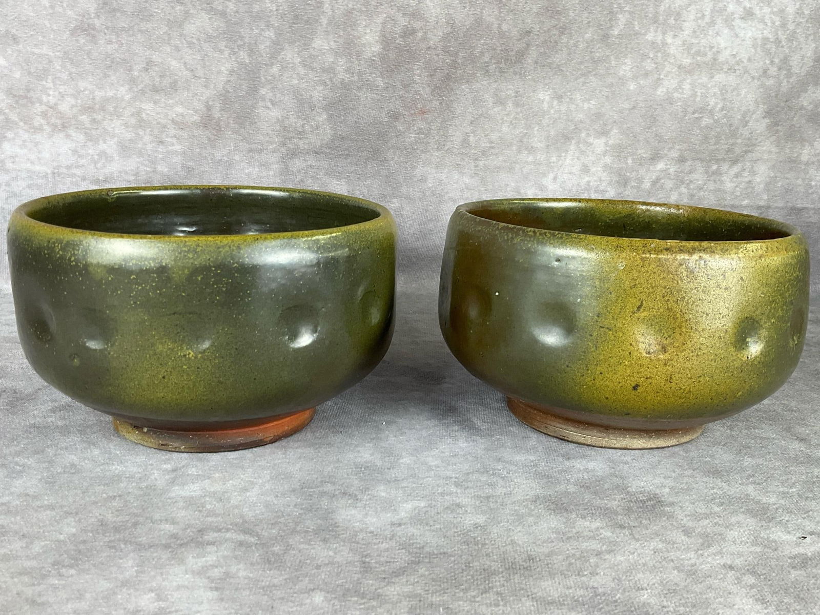Two Jugtown Ware Pottery Frogskin Dimpled Bowls (1 of 9)