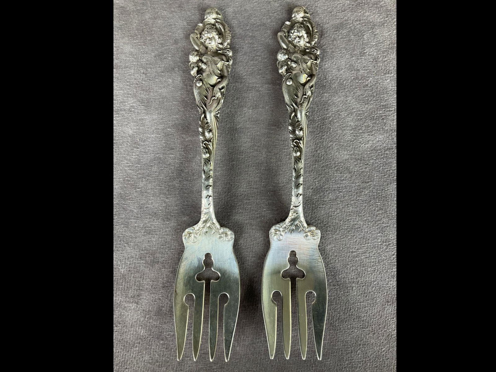 Reed & Barton Love Disarmed Sterling Salad Forks (1 of 6)