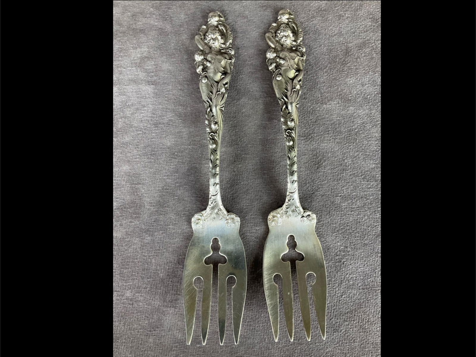 Reed & Barton Love Disarmed Sterling Salad Forks (1 of 6)