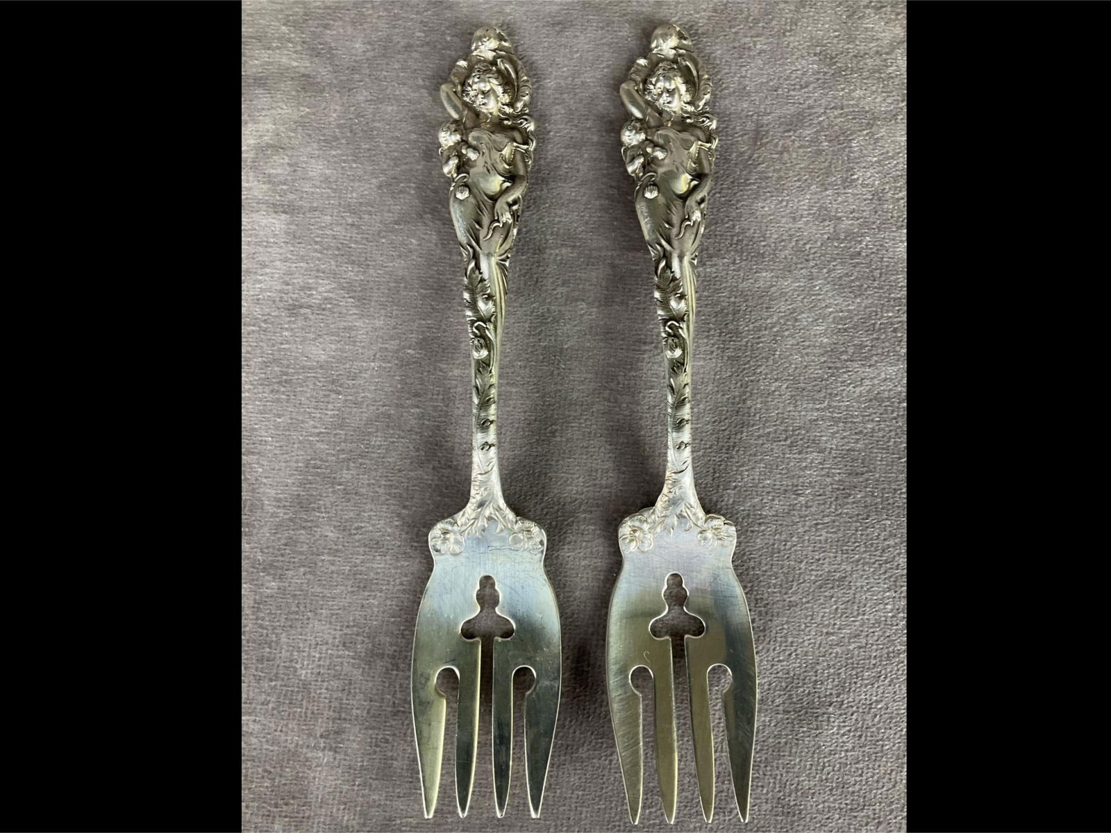 Reed & Barton Love Disarmed Sterling Salad Forks (1 of 5)