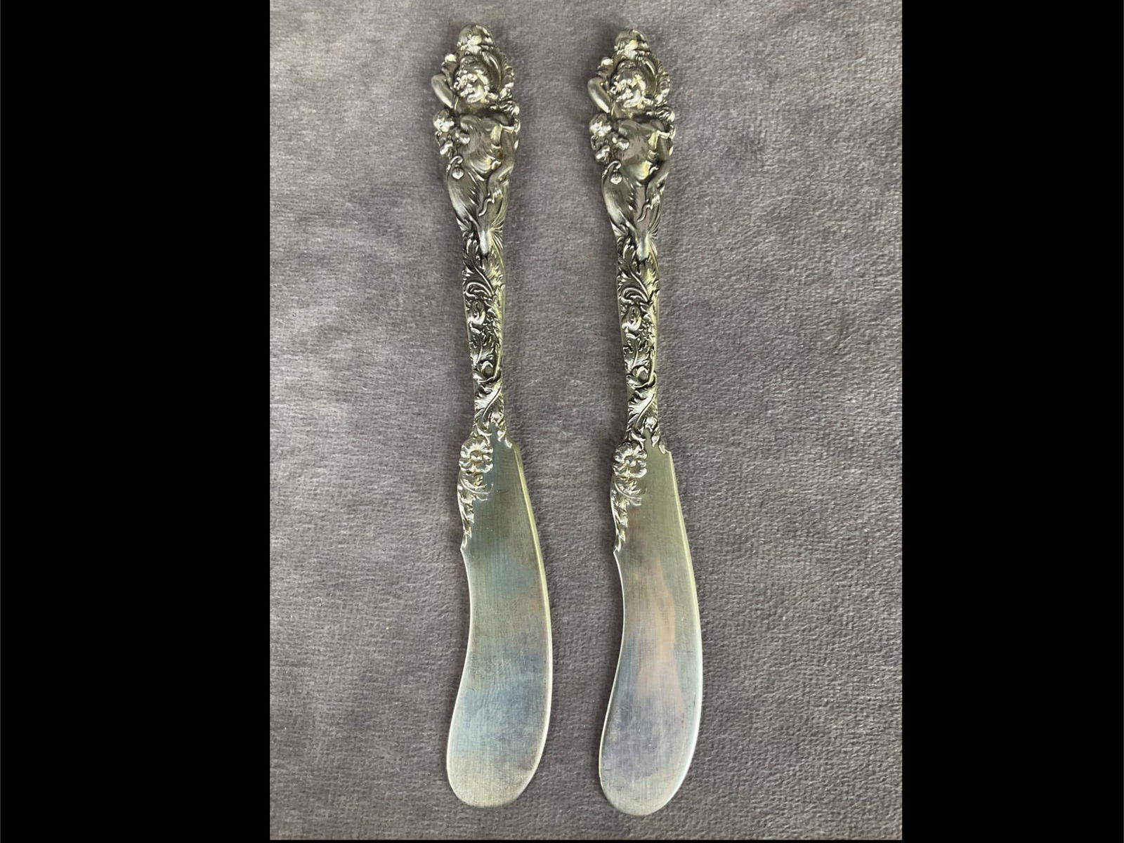 Reed & Barton Love Disarmed Sterling Butter Spreaders (1 of 6)