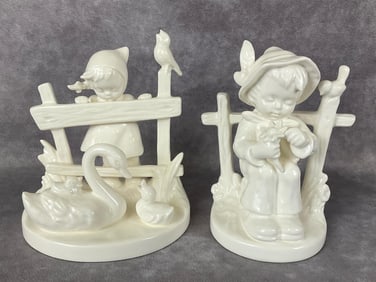 Two TMK 6 White Overglaze Hummels