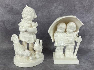 Two TMK 6 White Overglaze Hummels