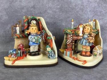 Two Christmas Hummels & Scapes