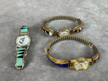 Native American Sterling Wristwatches