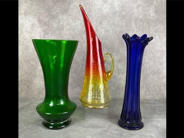 Emerald, Cobalt, & Amberina Glass