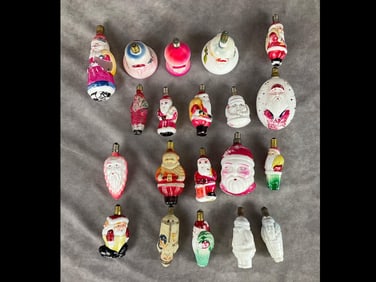 Figural Santa Claus Glass Light Bulbs