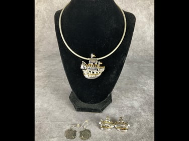 Jamestown 1607-2007 Ship Jewelry Set