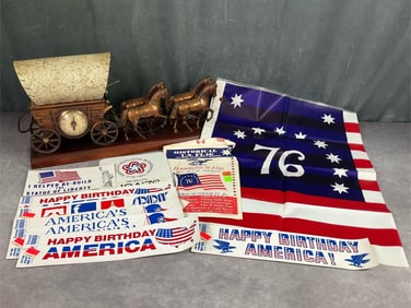 Stagecoach Clock & Bicentennial Memorabilia