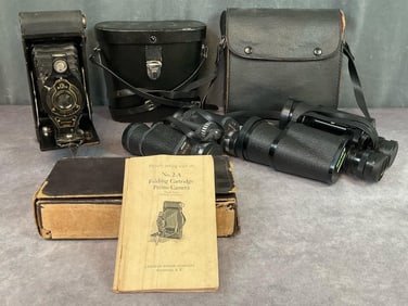 Antique Kodak Camera & Binoculars