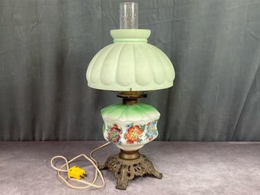 Hand Colored Hurricane Lamp