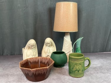 Art Pottery Planters and Lamp