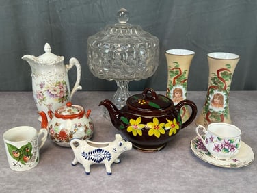 Lidded Glass Candy Compote & More