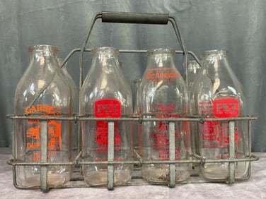 Milk Bottles and Crate