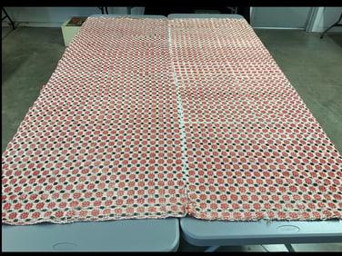 Red & Brown Woven Coverlet