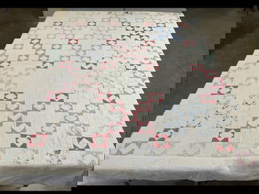 Hand Stitched Feedsack Quilt