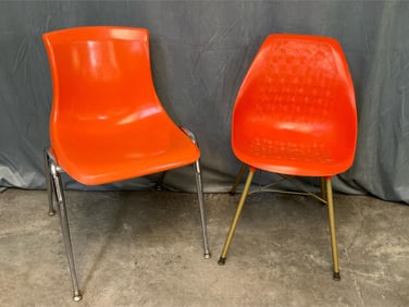 Two Mod Orange Chairs