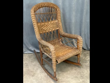 Early 20th C. Wicker Rocking Chair